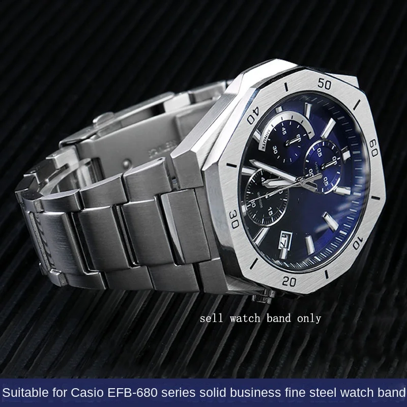 

For Casio 5579 Watchband Edifice Metal Stainless steel Strap Farm Oak EFB-680 Men's Watch Chain Folding buckle bracelet 14mm