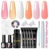 Coscelia Manicure Kits 6PCS Poly Extension Gel Slip Solution with Top and Base Coat Nail File Quick Building Mold Tip Nail Tools 1