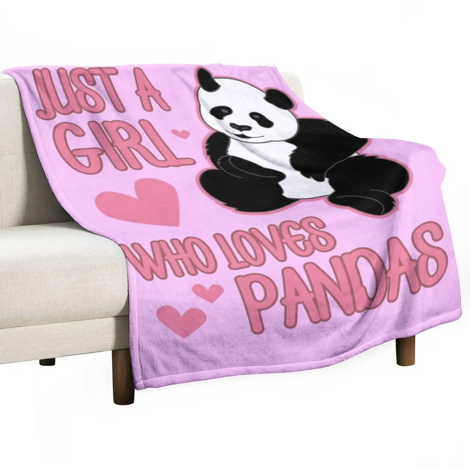 

Just A Girl Who Loves Pandas Best Cute Gift print Throw Blanket Quilt Sofas Travel Blankets