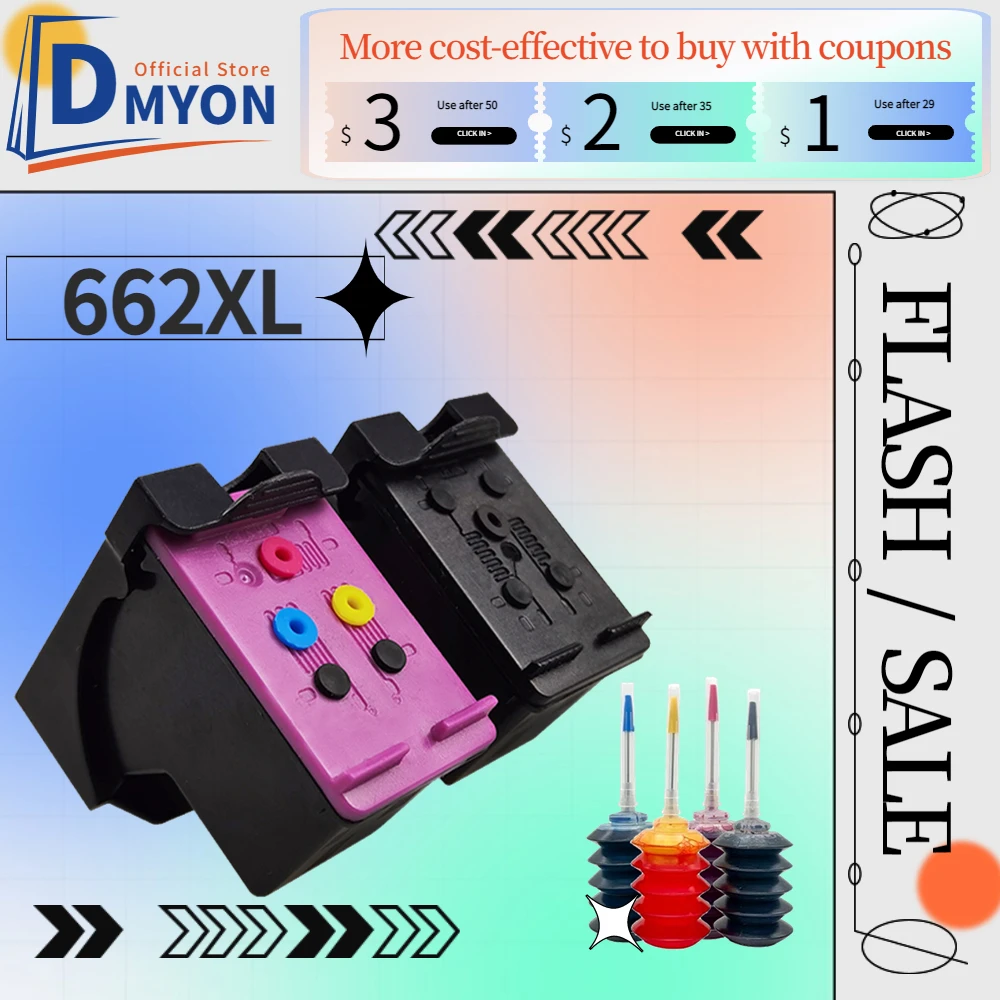 662 XL Compatible hp662 Ink Cartridge for HP 662XL Deskjet 1015 1515