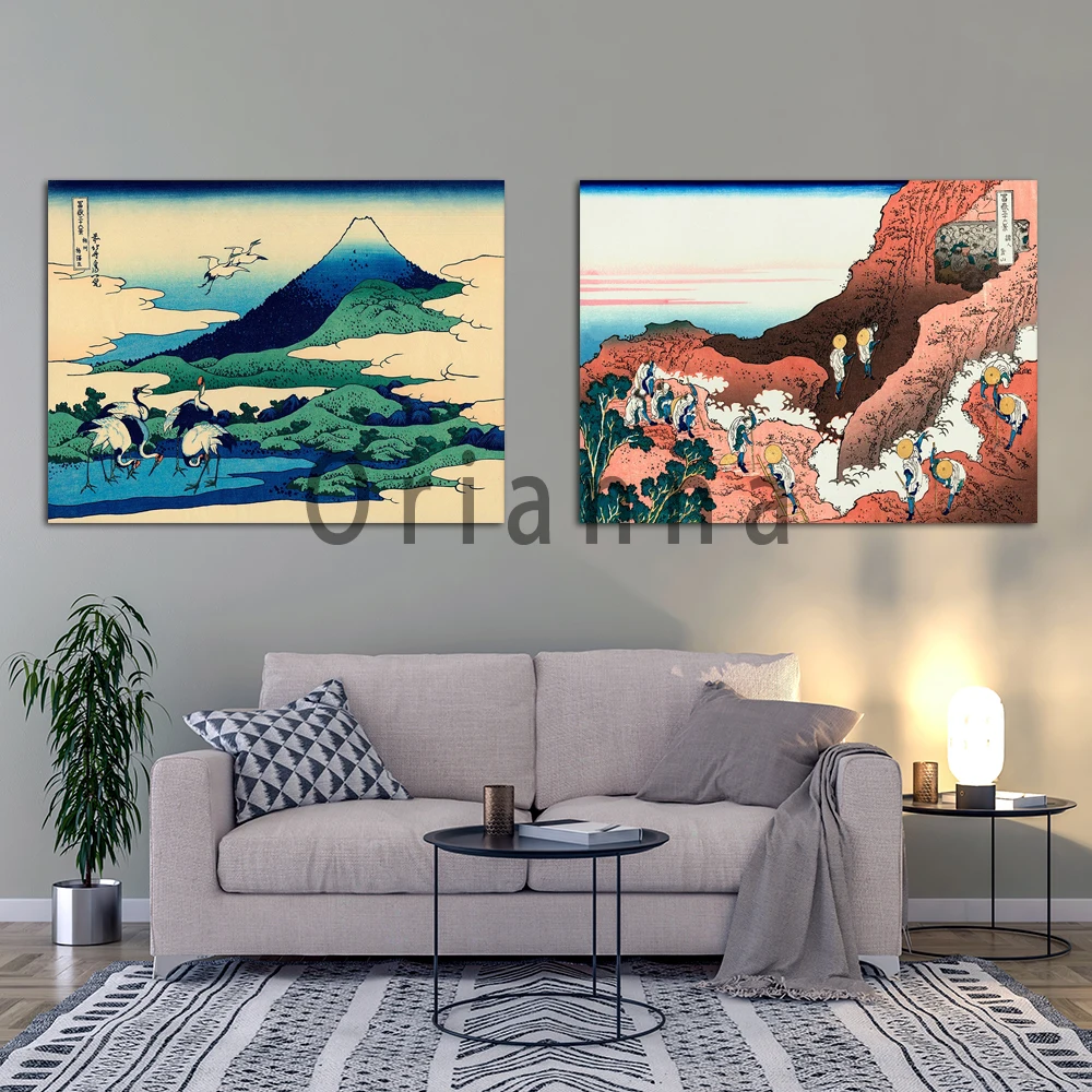 Фото Hodogaya On The Tokaido от Katsushika Hokusai японская Художественная печать ВИНТАЖНЫЙ ПЛАКАТ волна канагава Альпинизм на горе Fuji настенное искусство №3
