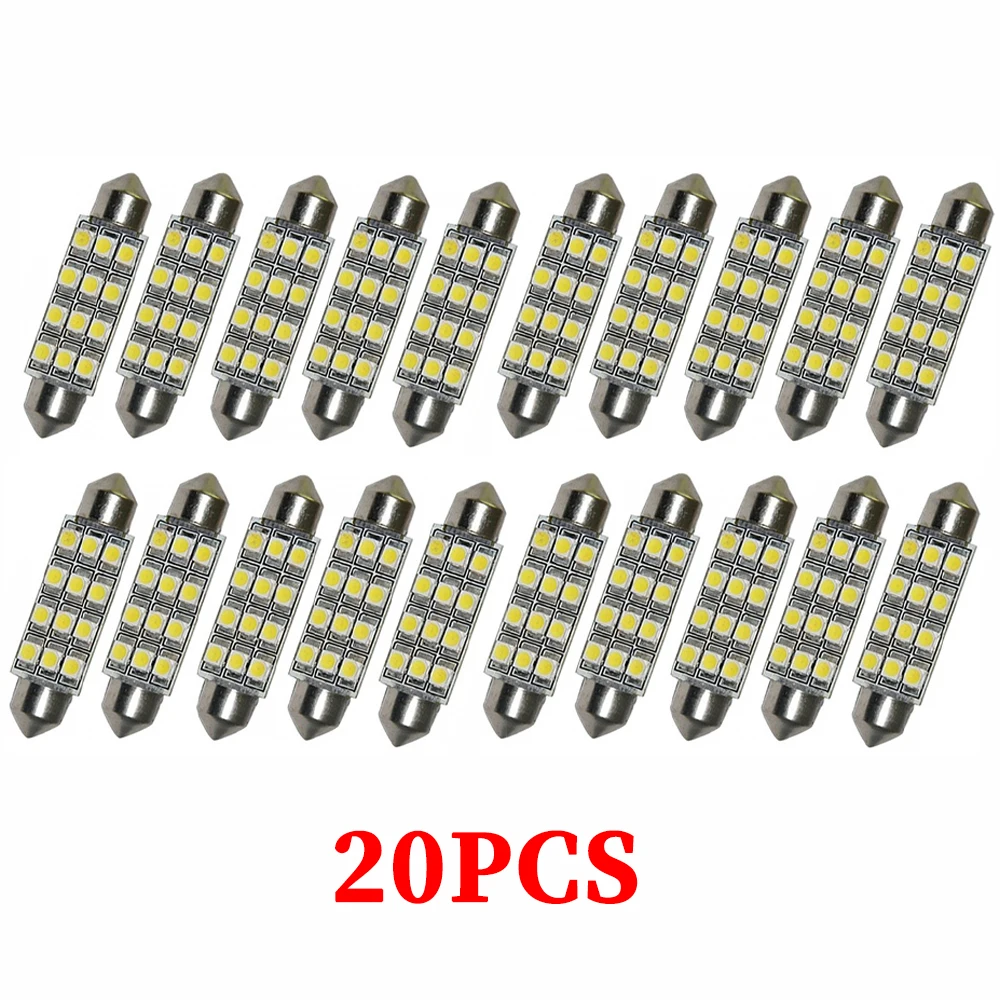 20/10/5PCS 12 LED 3528-SMD 12V Light for Car Interior Ceiling Trunk License Plate Dome