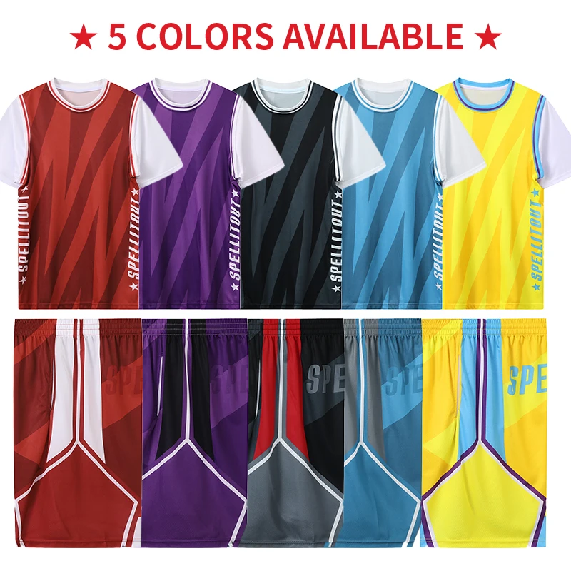 Customizable Men Kids Women basketball training jersey set blank college tracksuit Youth Unisex Basketball Uniforms suit XY-3004