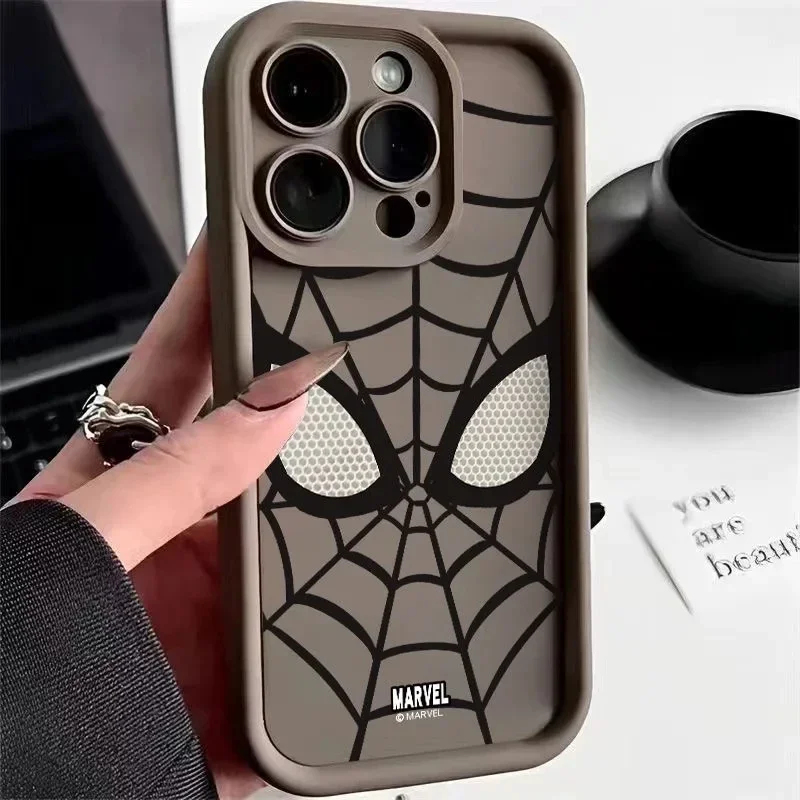 thumbnail image 1 of Funda de teléfono suave de araña de dibujos animados de Color sólido, funda de teléfono anticaída todo incluido para iPhone 15, 14, 13, 12, 11 Pro Plus Pro Max, X, XS, XR, 1 of 5