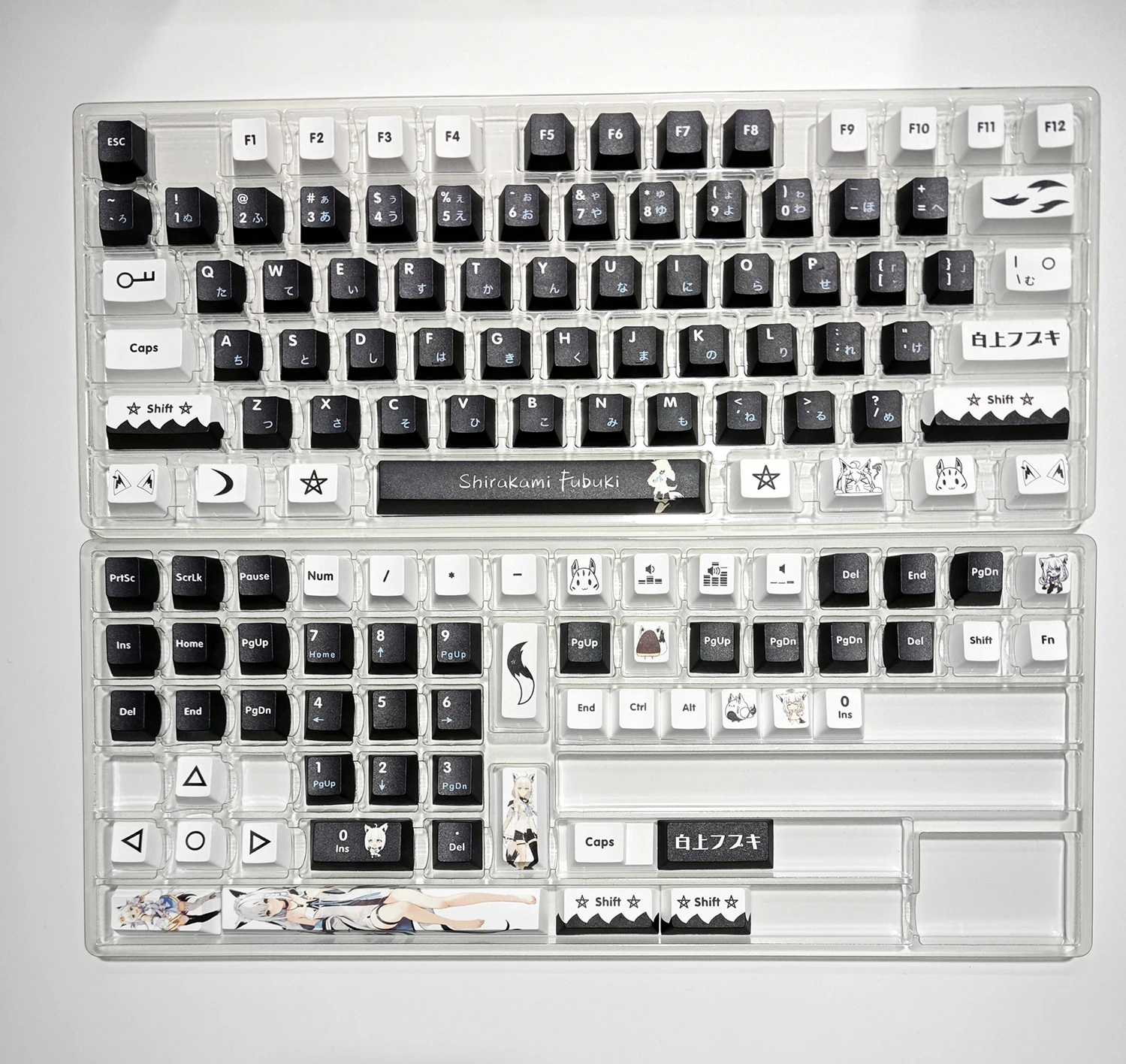 Shirakami Fubuki Hololive Vtuber Key Cover Sublimação de Dye Pbt Cherry mx Cruz Eixo Switch Keycap Teclado Mecânico - Imagem 5