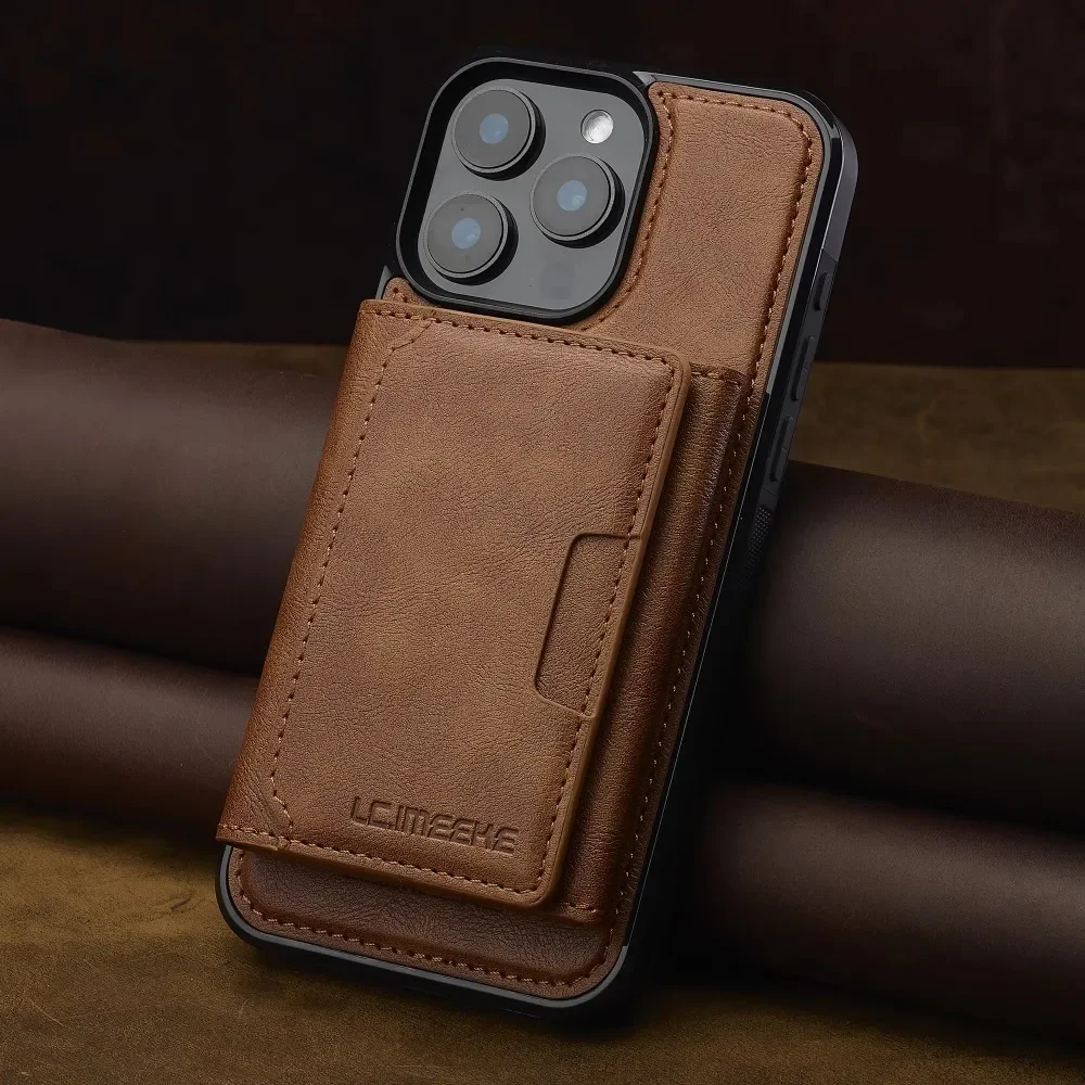 Detachable Wallet Case For iPhone 16 Pro Max 15 14 Plus 13 12 11 XS XR X 7 8 SE 2022 2020 2024 For MagSafe Cards Holder Cover