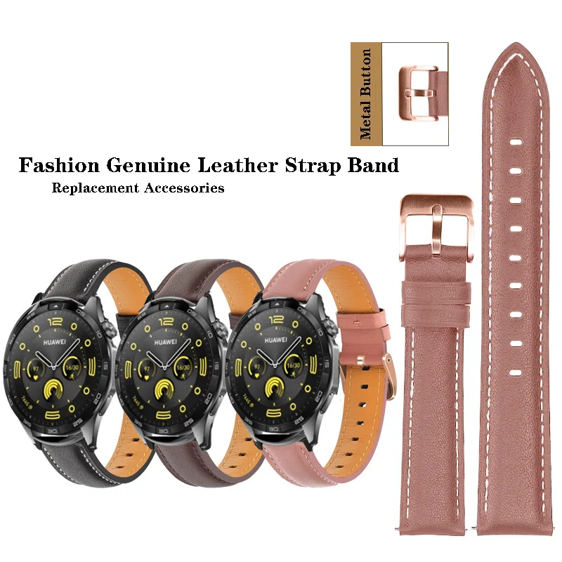 

22mm 20mm Leather Band for Huawei Watch GT2 GT3 SE Pro GT4 46mm / GT 2 2e 3 42mm 46mm / Honor MagicWatch 2 Replacement Strap