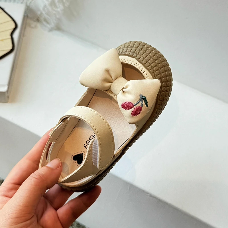 Unishuni Girls Summer Sandals Child Soft Sole Princess Fashion Bowknot Sport Beach Shoe Kid Toes Protection Outdoor Sandal 22-31 4