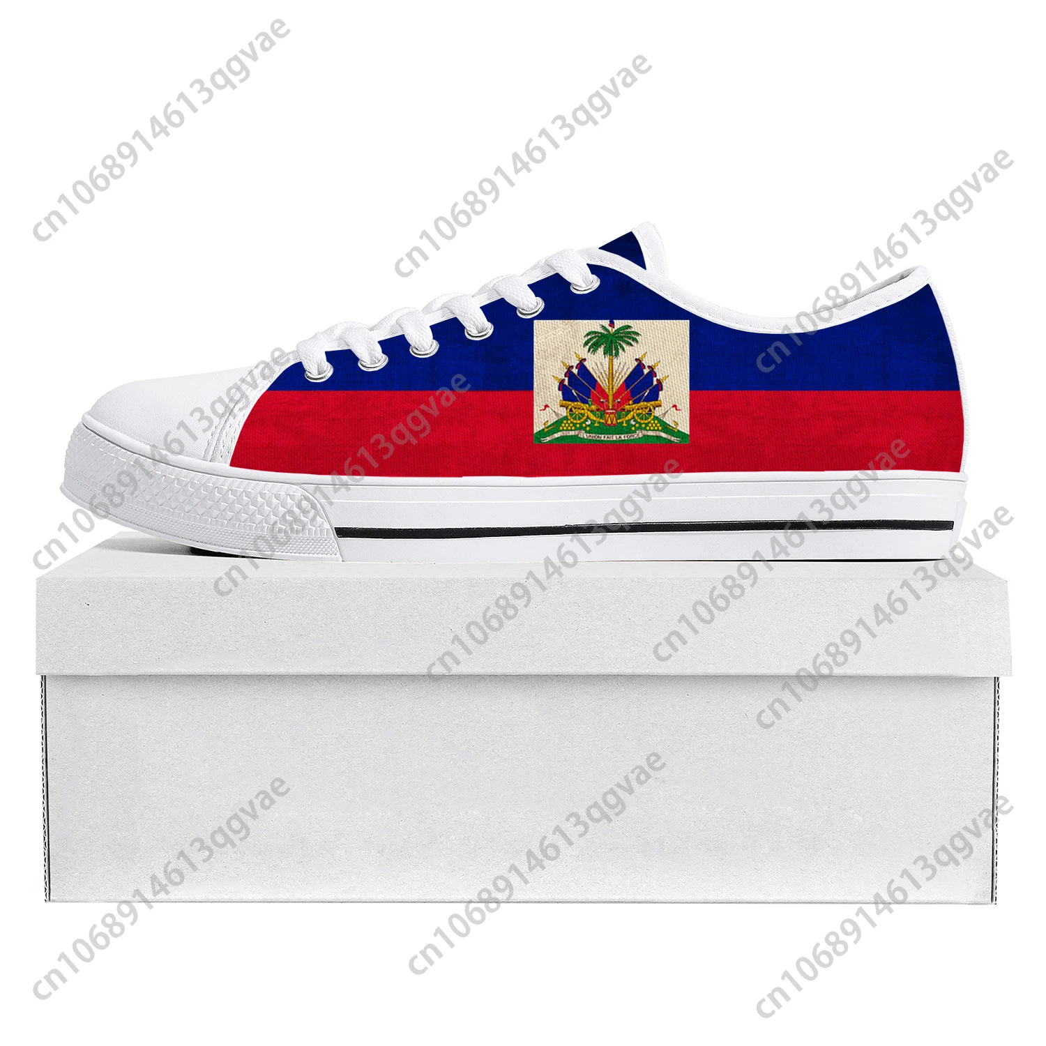 Haitian Flag Low Top High Quality Sneakers Mens Womens Teenager Canvas Sneaker Haiti Prode Casual Couple Shoes Custom Shoe
