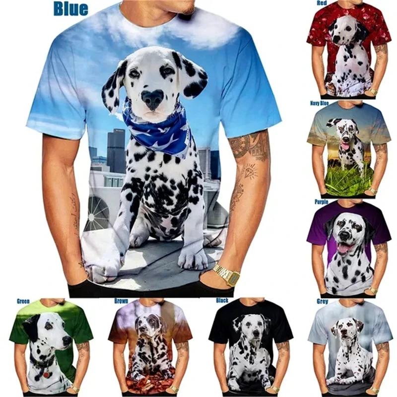 Dalmatian Dog 3D All Over Print T-Shirt featuring realistic spotted Dalmatian artwork for dog lovers