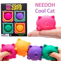 NEEDOH Cool Cat Squishy Toys Slow Rise Sensory Fidget Toys 4 Pack Teenie Cool Cats Squishies Sensory Fidget Toys Party Favors 1
