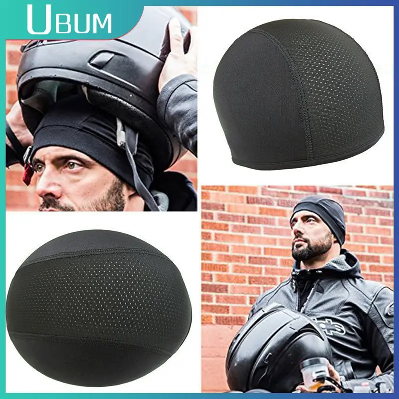 Solid Color Quick-drying Cycling Cap Elastic Breathable Motorcycle Bicycle Helmet Inner Hat Cooling Wicking Balaclava Sports Cap