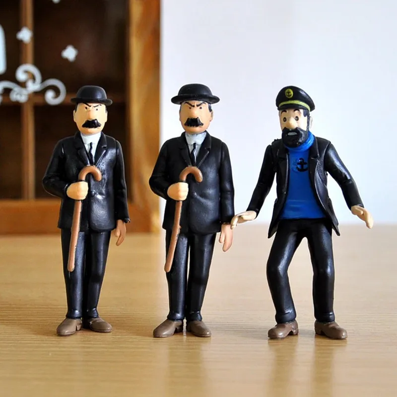 Figurines Tintin Lot De 6 Et Milou En PVC - Tailles 4.5 à 8.5