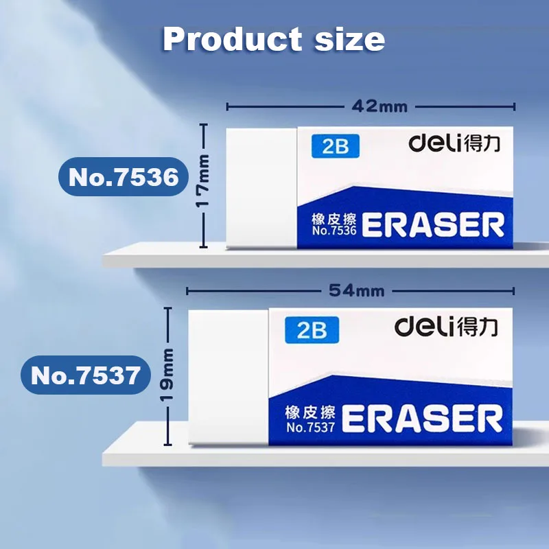Deli 5/8pcs Eraser Stationery Soft Rubber Office School Correction Supplies Erasers for Kids Clear Eraser Pencil Set Gift 2B 4B 2