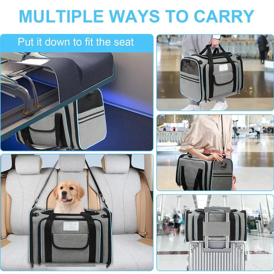 Airline-Approved Expandable Pet Carrier with Wheels – TSA-Approved Cat & Dog Travel Carrier