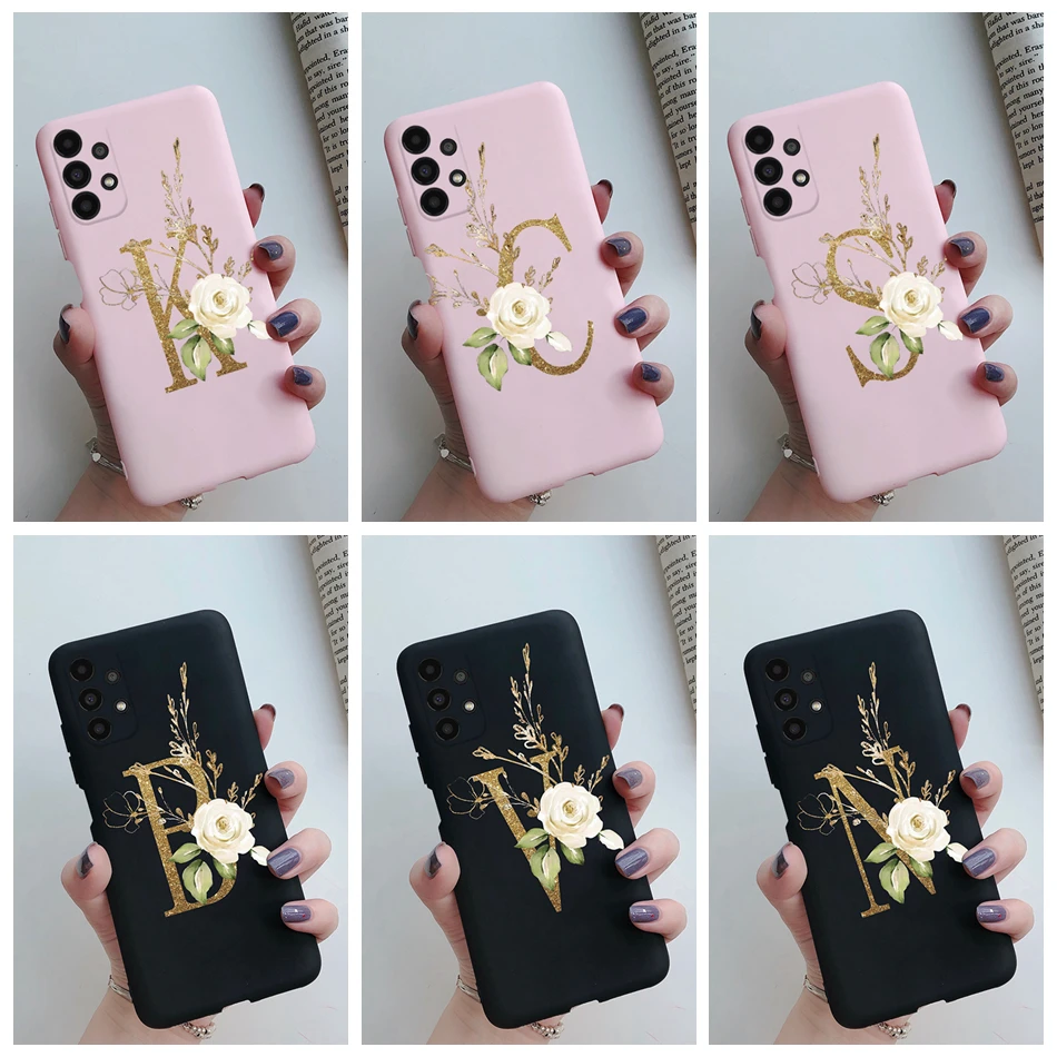 Soft Slim Flower Alphabet Letter Back Cover Phone Case s