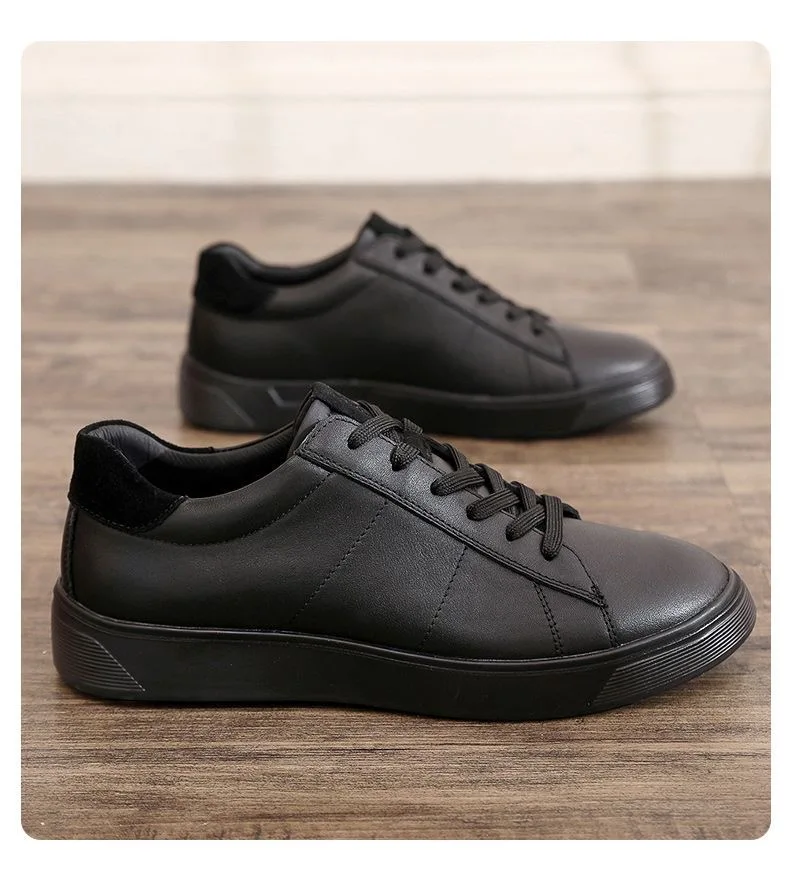 Fashion Leather Men Casual Shoes Comfort Breathable Slip-on Leather Shoes Non-slip Wear-resistant Light Walking Sports Shoes 5