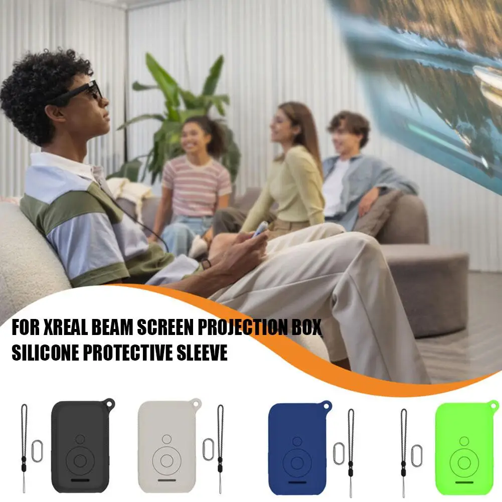 

For XREAL Beam Screen Projection Box Silicone Protective With Protective Dents Scratches Prevent Lanyard Shockproof Shell C M7T5