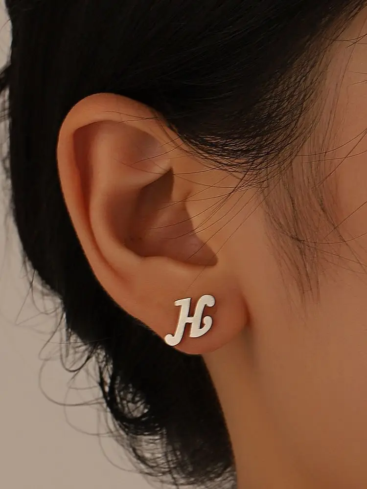 20 Paare/los Kleine Edelstahl Brief Stud Ohrringe Für Frauen Mädchen Piercing Ohr Schmuck Kein Verblassen – Detail 12
