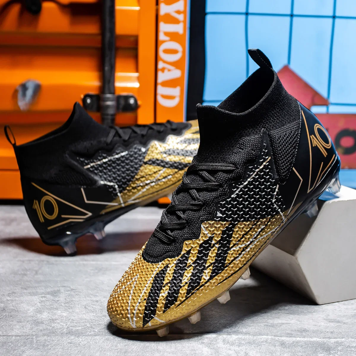 Football Shoes Men Soccer Shoes High Ankle Football Boots Training Sport Futsal Comfortable Cleats FG/TF Match Sneakers