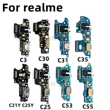  USB Charging Board For OPPO Realme C21Y C25Y C3 C30 C31 C35 C53 C55 C25 Charger Jack Port Connector Flex Cable Repair Parts 
