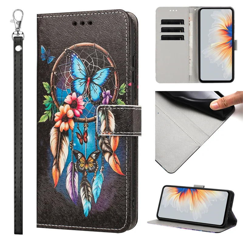 Sunset Painted Leather Wallet Phone Case