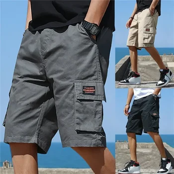 Men’s Letter Print Pocket Cargo Pocket Shorts 1