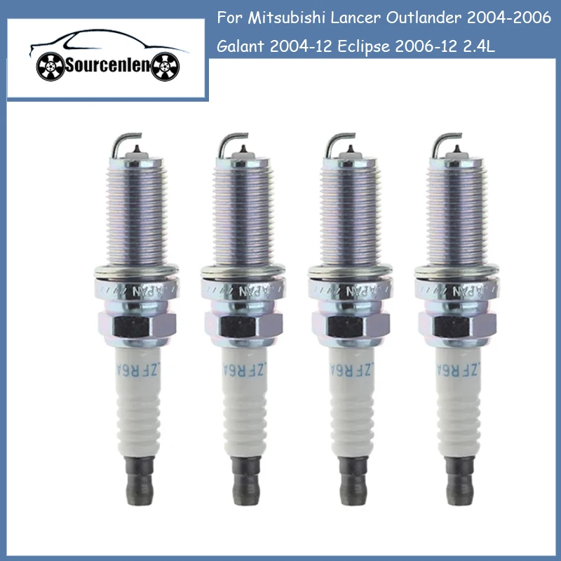 

4Pcs MN158596 LZFR6AI Iridium Spark Plug Fit for Mitsubishi Lancer Outlander 2004-2006 Galant 2004-12 Eclipse 2006-12 2.4L
