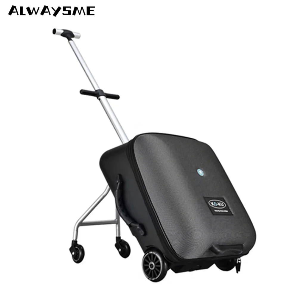 ALWAYSME Kid's Ride-on Travel Suitcase, Black Color
