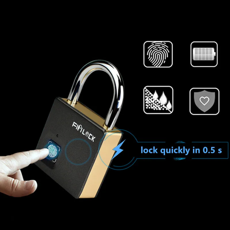 

Smart Lock Keyless Fingerprint Lock Anti-Theft Security Rechargeable Padlock Door Luggage Case Lock with Key Door-Padlocks