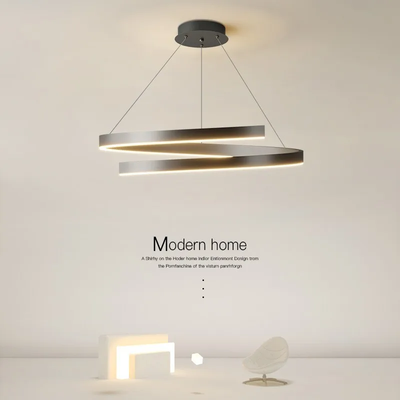 Black living room chandelier spiral new simplicity modern Nordic home atmosphere designer restaurant lights living room light