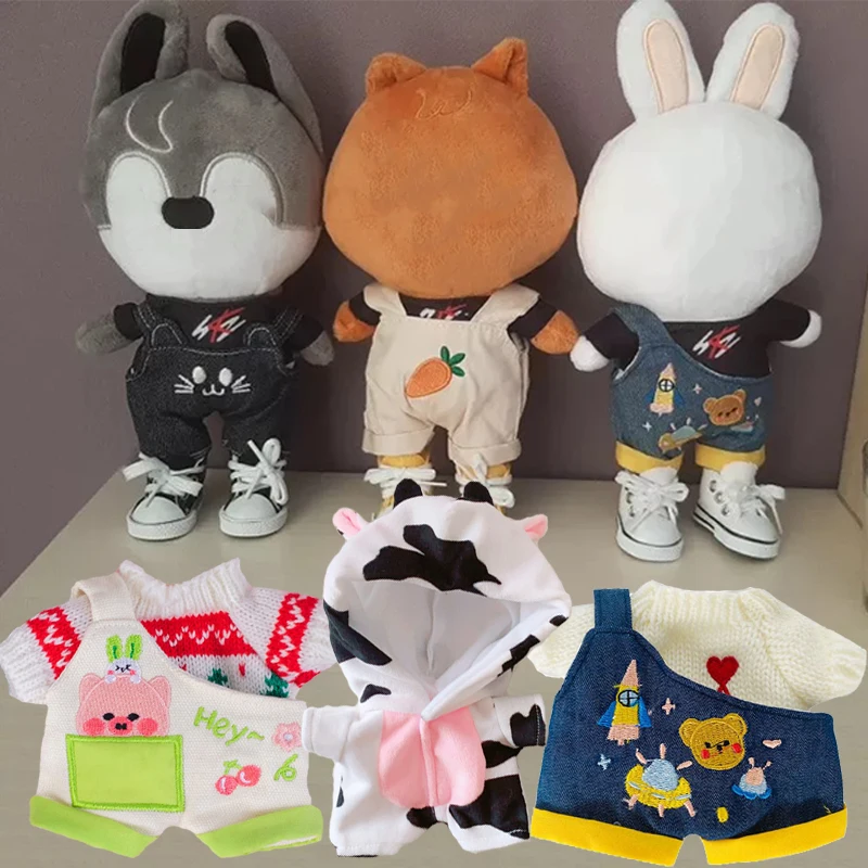 Doll Clothes Shoes Knitting Sweater Denim Shorts Outfit for 20cm Idol Dolls