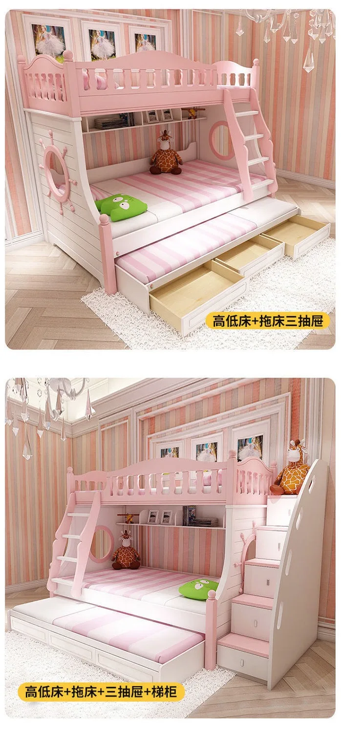 Solid Wood Full over Twin & Twin Bunk Bed with 3 Storage Drawers, for Bedroom for Girl Kids Adult