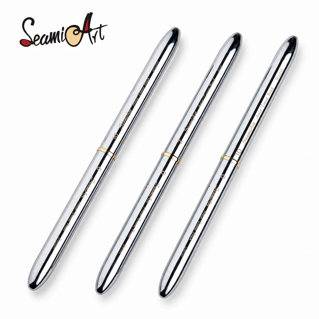 SeamiArt 듀얼 브러쉬 팁 여행용 페인팅 브러쉬 나일론 헤어 휴대용 드로잉 펜 (수채화, 아크릴, 구아슈용)