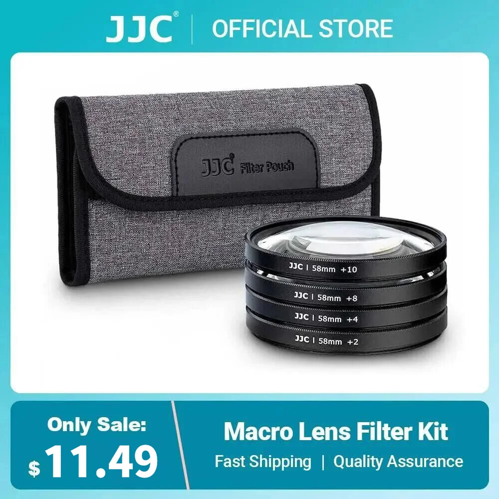 JJC Macro Close Up Lens Filter Kit with Filter Pouch for Sony A6600 A6500 +2 +4 +8 +10 Close-up Filters 49mm 55mm 58mm 62m 77mm camera lens filter photography filter