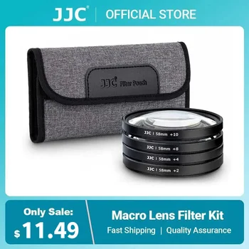 JJC 매크로 클로즈업 렌즈 필터 키트, 필터 파우치 포함, 소니 A6600 A6500 + 2 + 4 + 8 + 10 클로즈업 필터 49mm 55mm 58mm 62m 77mm