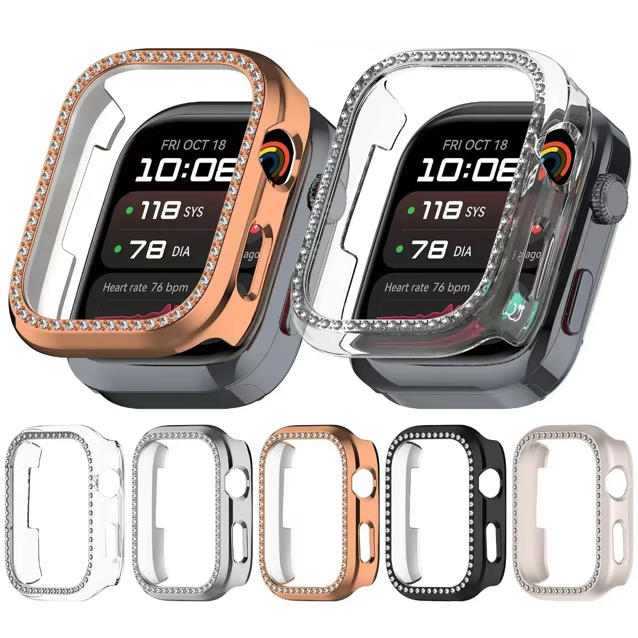 Elegant Diamond-Accented Protective Watch Cover Bezel Replacement Frame