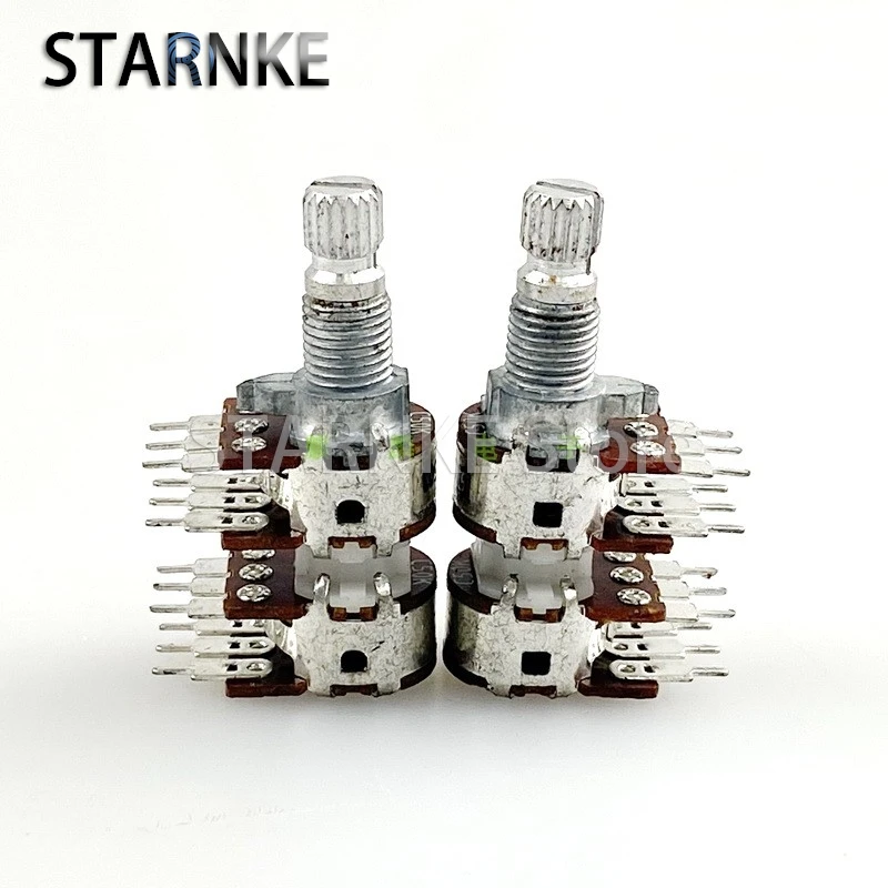 2PCS 12 Type 4 Link C50K C503 Power Amplifier Audio 4 Channel Volume Adjustment Potentiometer 12-Pin Flower Shaft 15mm