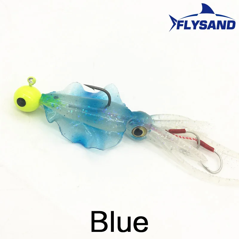 FLYSAND Leucht Octopus Tintenfisch Rock Meer Angeln Wobbler Köder Tintenfisch Jig Angeln Thunfisch Köder Jig Kopf Haken 130mm Angeln Köder – Detail 8