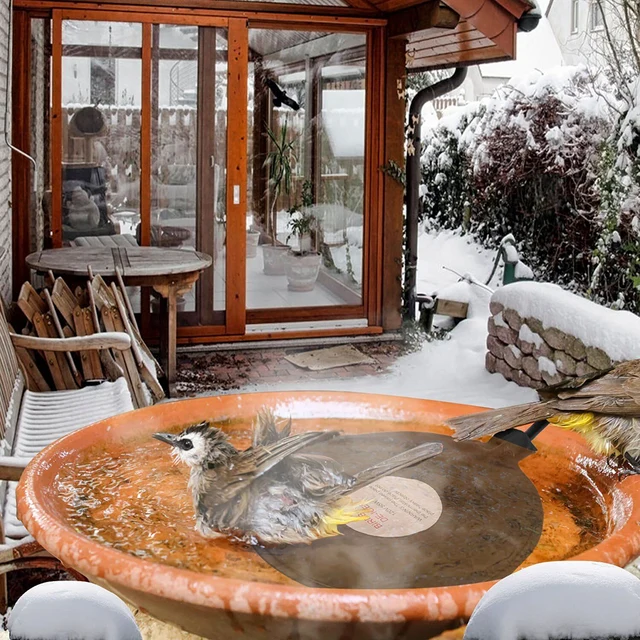 Keep birds warm in winter with our high density heating wires Birdbath Deicer