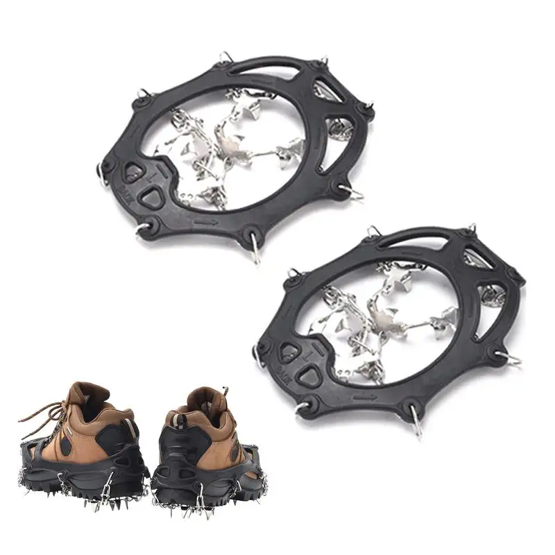 

Нескользящие клипсы для льда и снега, клипсы для прогулок, ледовые Грипсы с 19 шипами, Нескользящие туфли из нержавеющей стали для бега, рыбалки