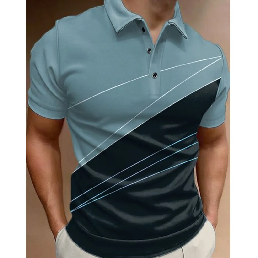 

Fashion Men's Polo Shirt Golf Shirt Graphic Prints Geometry Turndown Outdoor Street Short Sleeves Button-Down Clothing Apparel