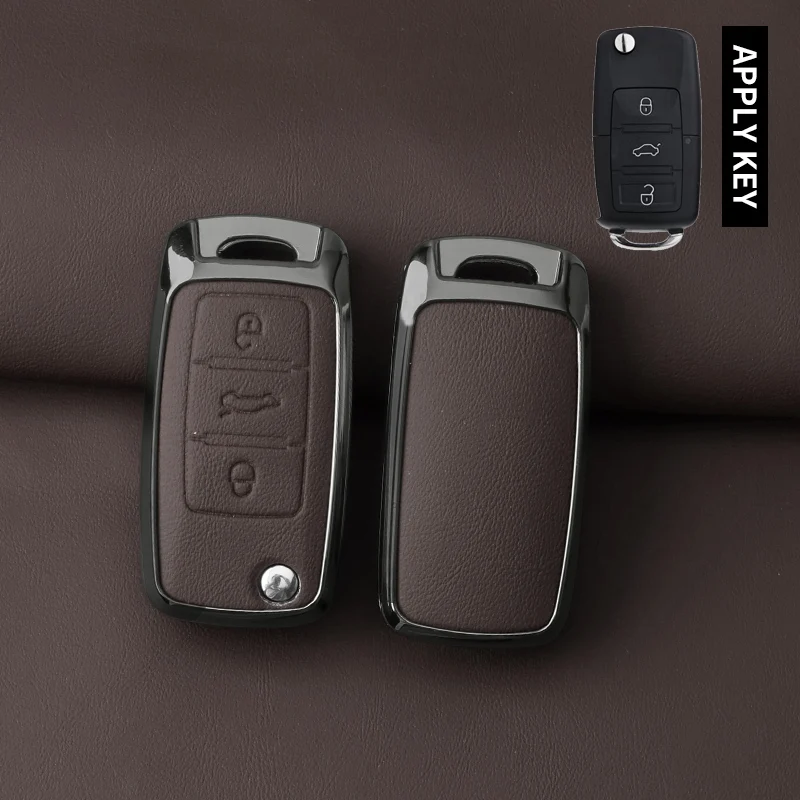 Durable Metal Alloy Leather Key Case Cover