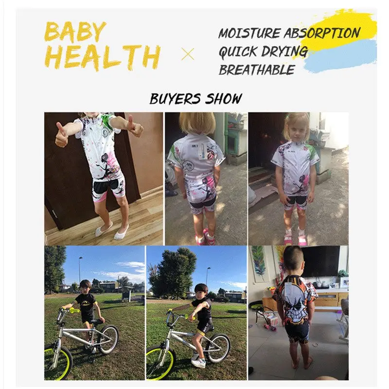 Movistar Kids Fluorescent Green Cycling Jersey Set Mountain Bike Clothes Sportswear Racing Children Bicycle Clothing Cycling Kit 3