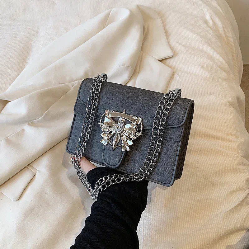 

Роскошная дизайнерская сумка для женщин, Модные Кожаные квадратные сумочки на плечо с клапаном, однотонная сумка на цепочке через плечо и кошелек, женская сумка