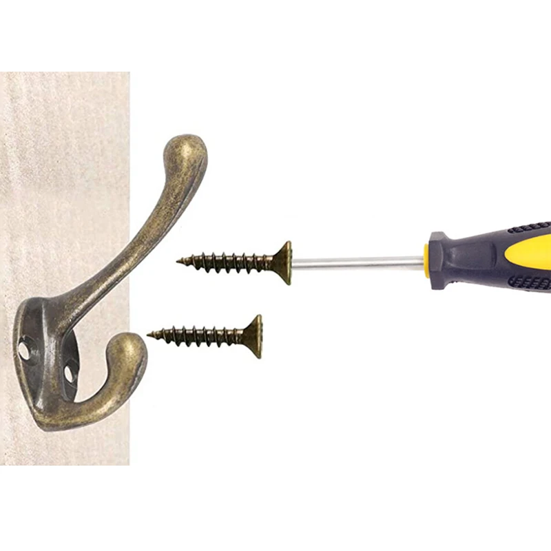 Bronze Coat Hooks Wall Mounted Dual Rack