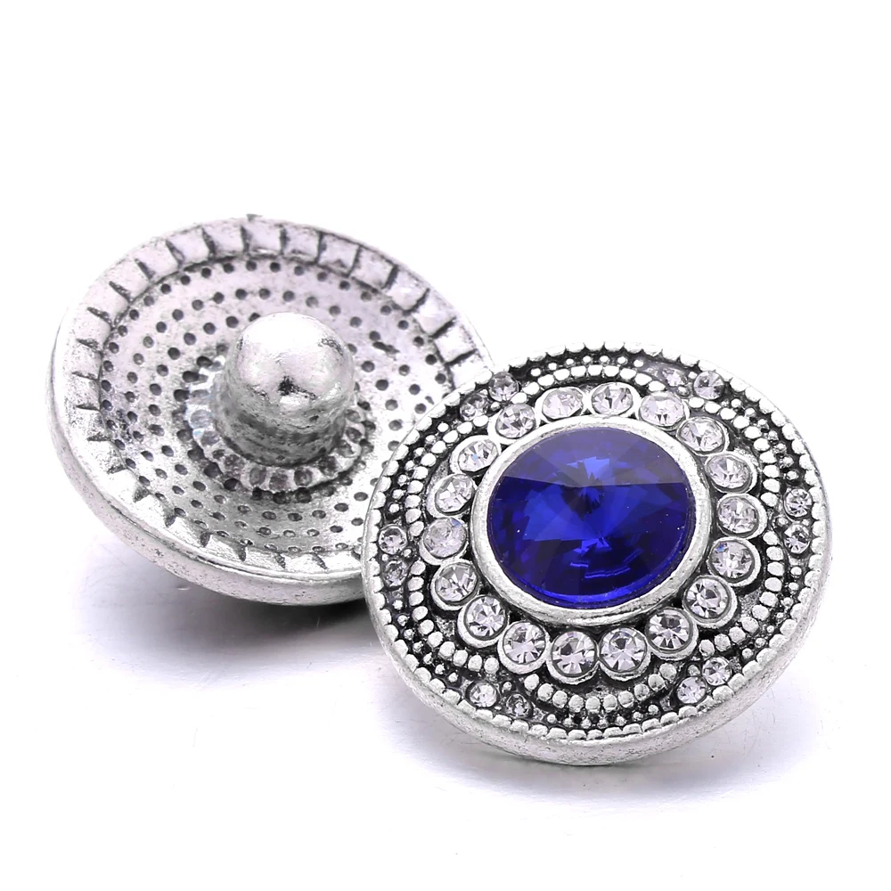20pcs Fashion Crystal Round 18mm Snap Buttons for Snap Bracelet Bangle DIY Button Jewelry Making
