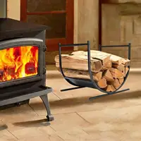 Firewood Rack for Fireplace Storage Metal Heavy Duty Curved Wood Rack Indoor 1