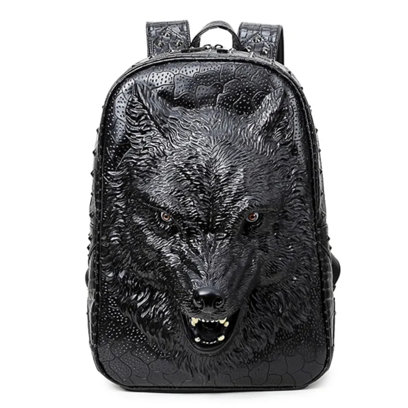 

Fashion 3D Wolf School Bags Backpack Bags for Women Rivet Unique Bag Whimsical Cool Giris Bag For Teenagers Laptop Travel Bags