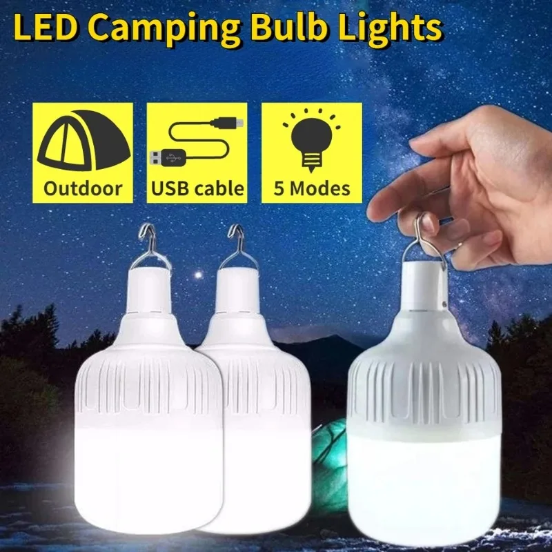 20W 40W 80W 100W USB Rechargeable Camping LED Night Light Portable Outdoor Camping Lantern Lights with Hook Emergency LED Lamp camping light portable lanterns camping lamp camping lantern